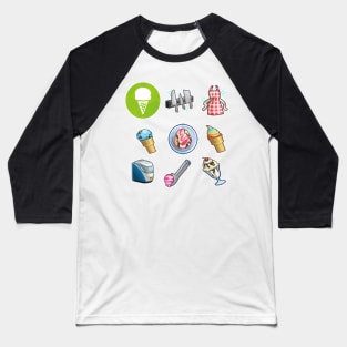 Sims 4 Cool Kitchen Stuff Icon Pack Baseball T-Shirt